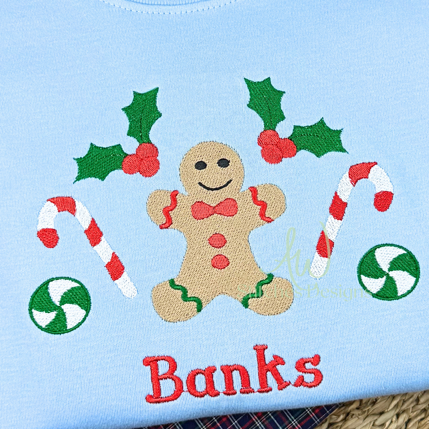 Gingerbread boy machine embroidery design
