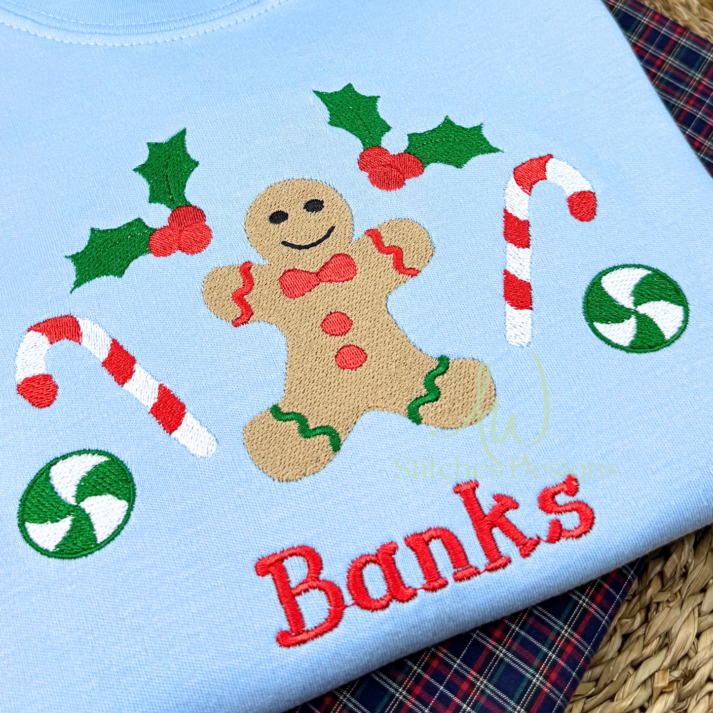 Gingerbread boy machine embroidery design