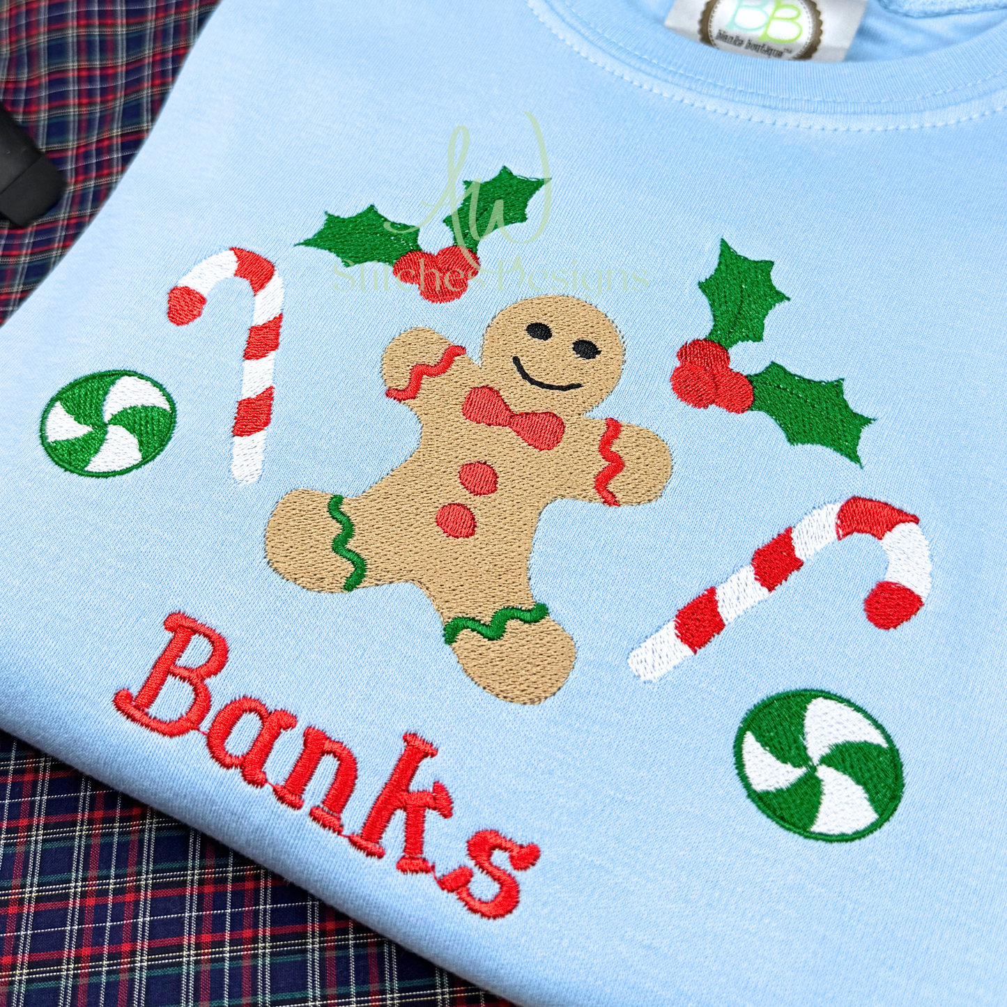 Gingerbread boy machine embroidery design