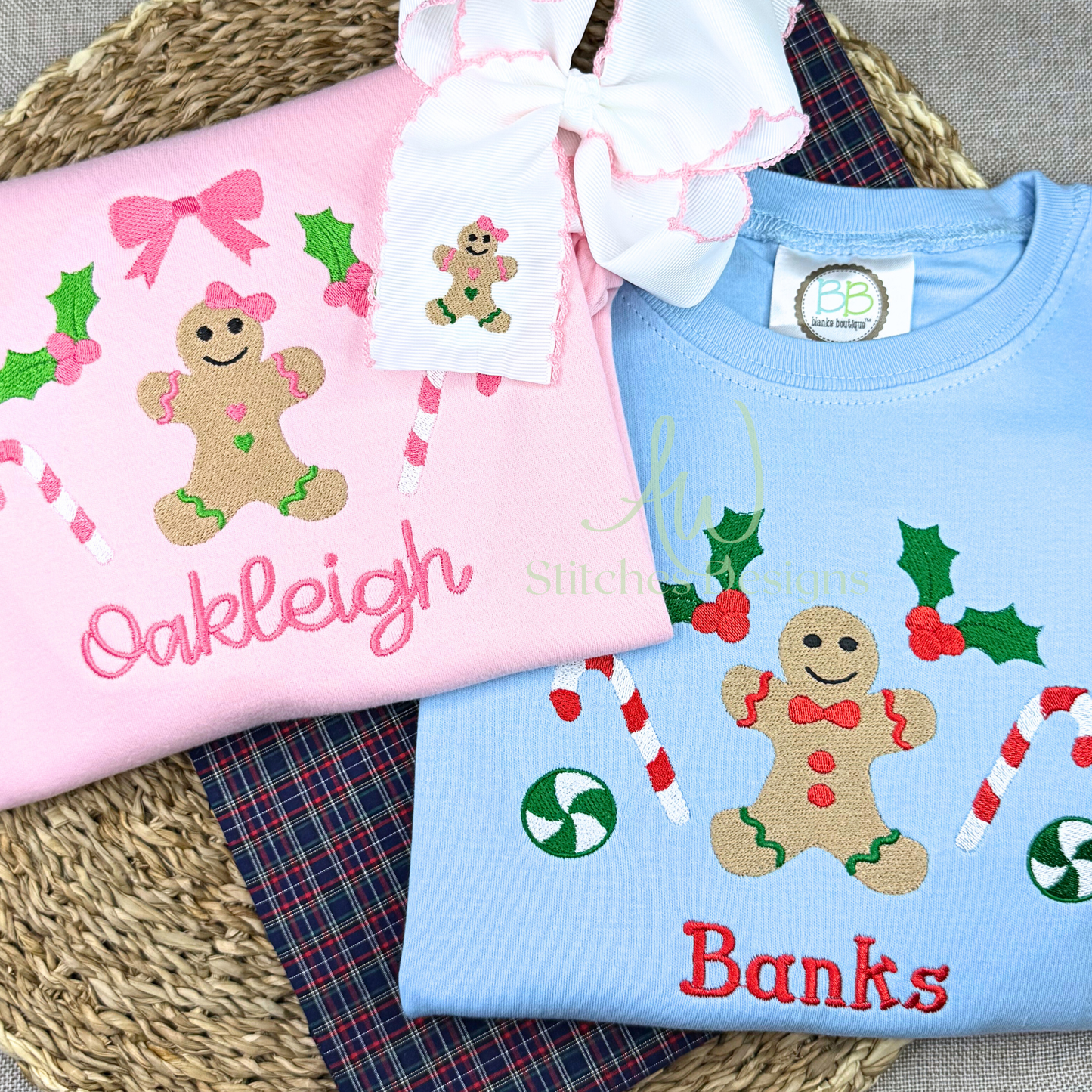 Gingerbread boy machine embroidery design