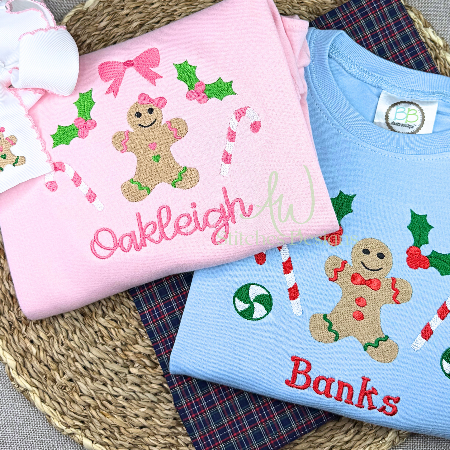 Gingerbread boy machine embroidery design