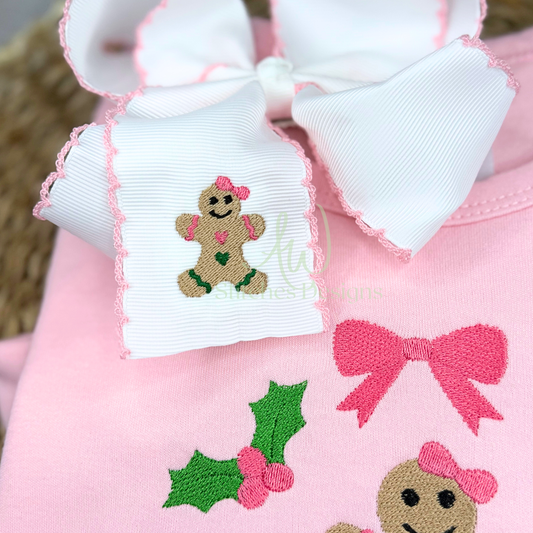 Mini gingerbread girl machine embroidery design
