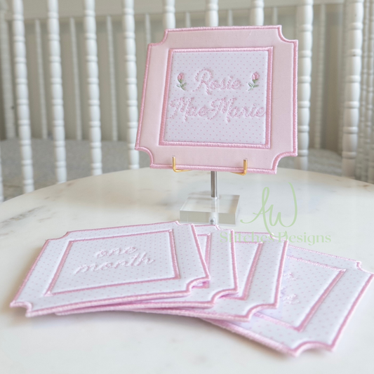 In the Hoop Milestone Card Satin Stitch Machine Embroidery Design