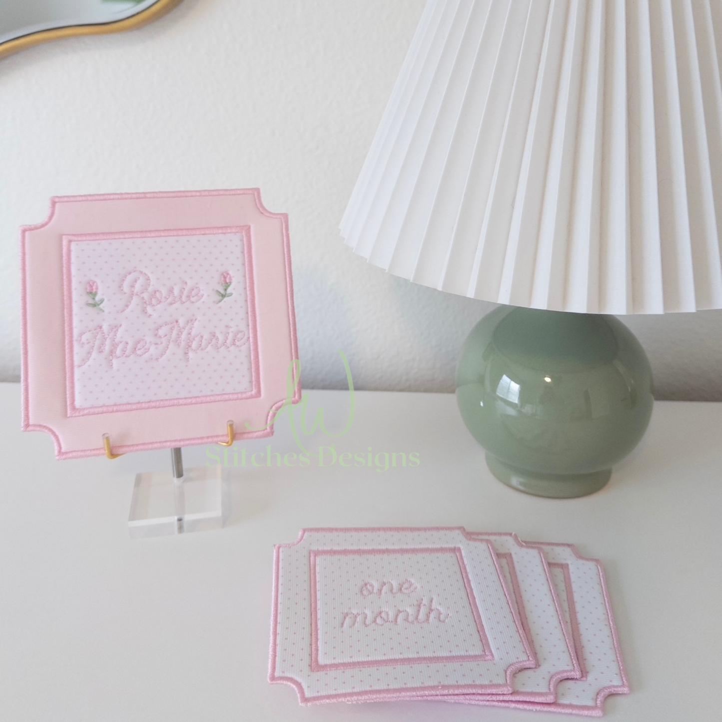 In the Hoop Milestone Card Satin Stitch Machine Embroidery Design