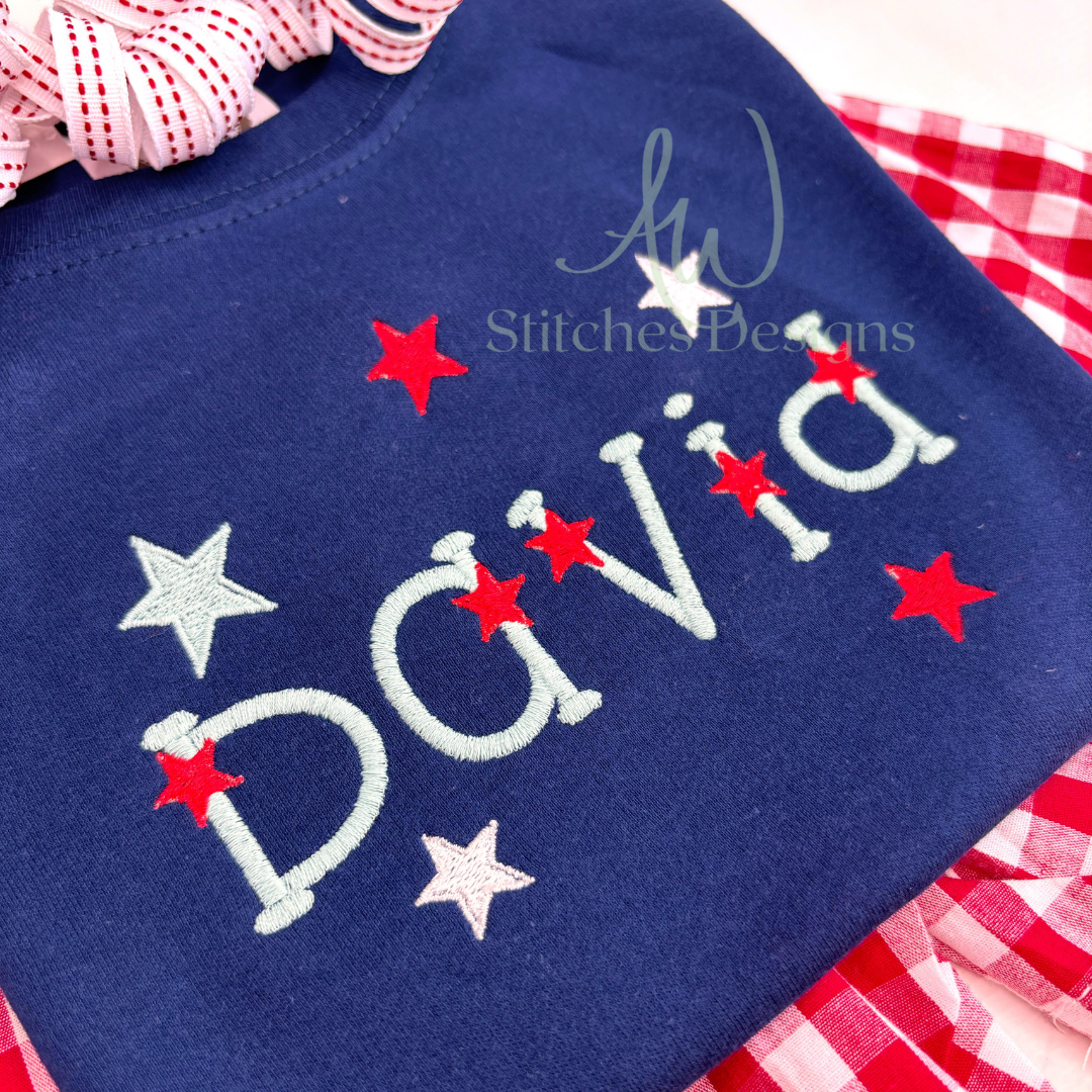 Star Spangled Satin Print Font