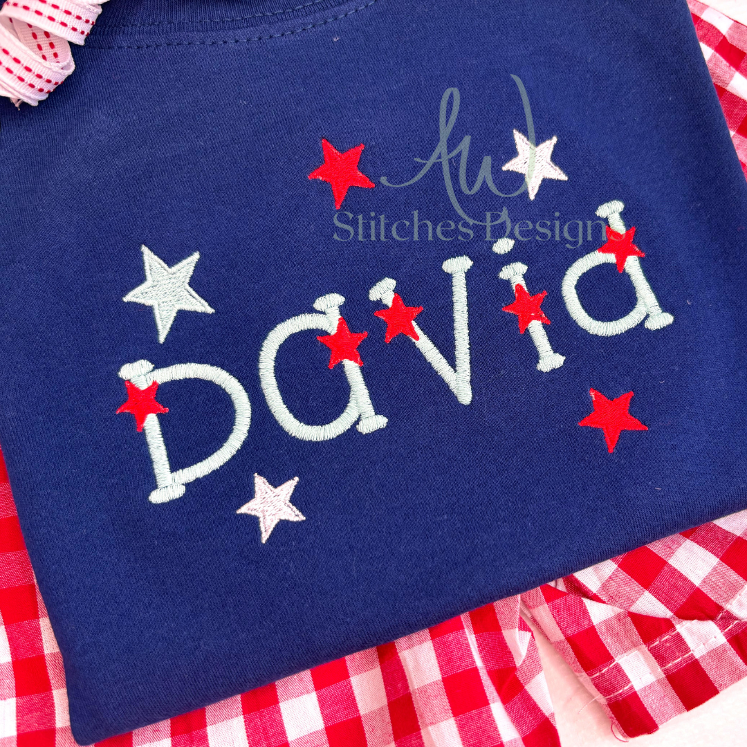 Star Spangled Satin Print Font