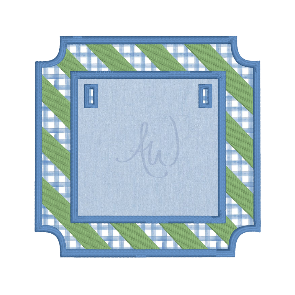 In the Hoop Square Stripe Applique Frame Machine Embroidery File