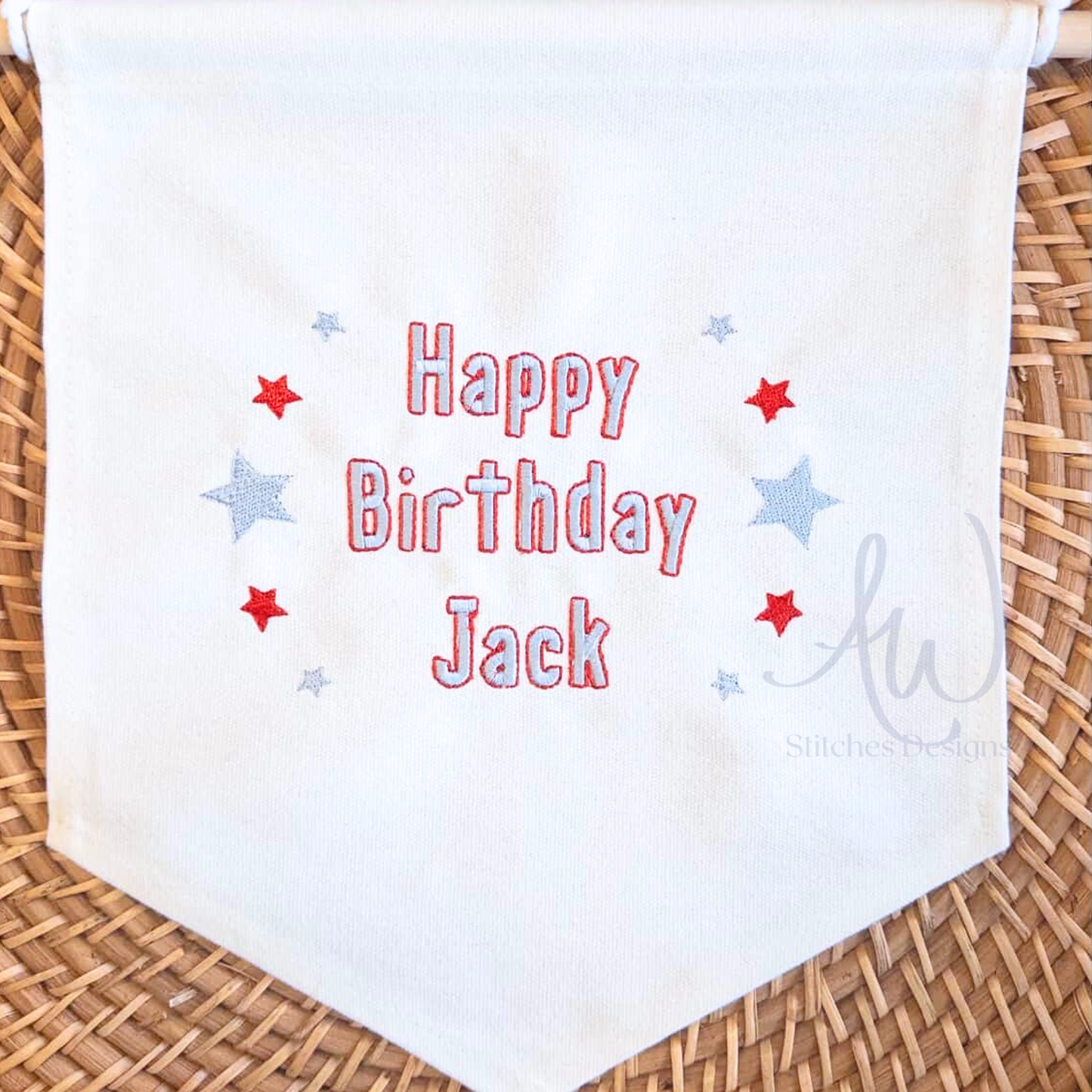 Double Star Frame Embroidery Design