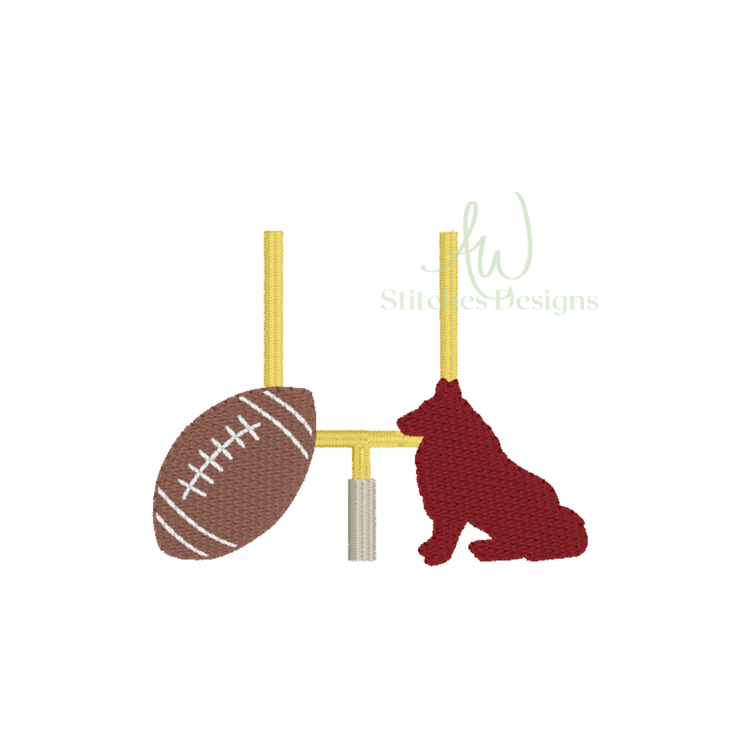 Texas Collie Football Mini Fill Stitch Outline