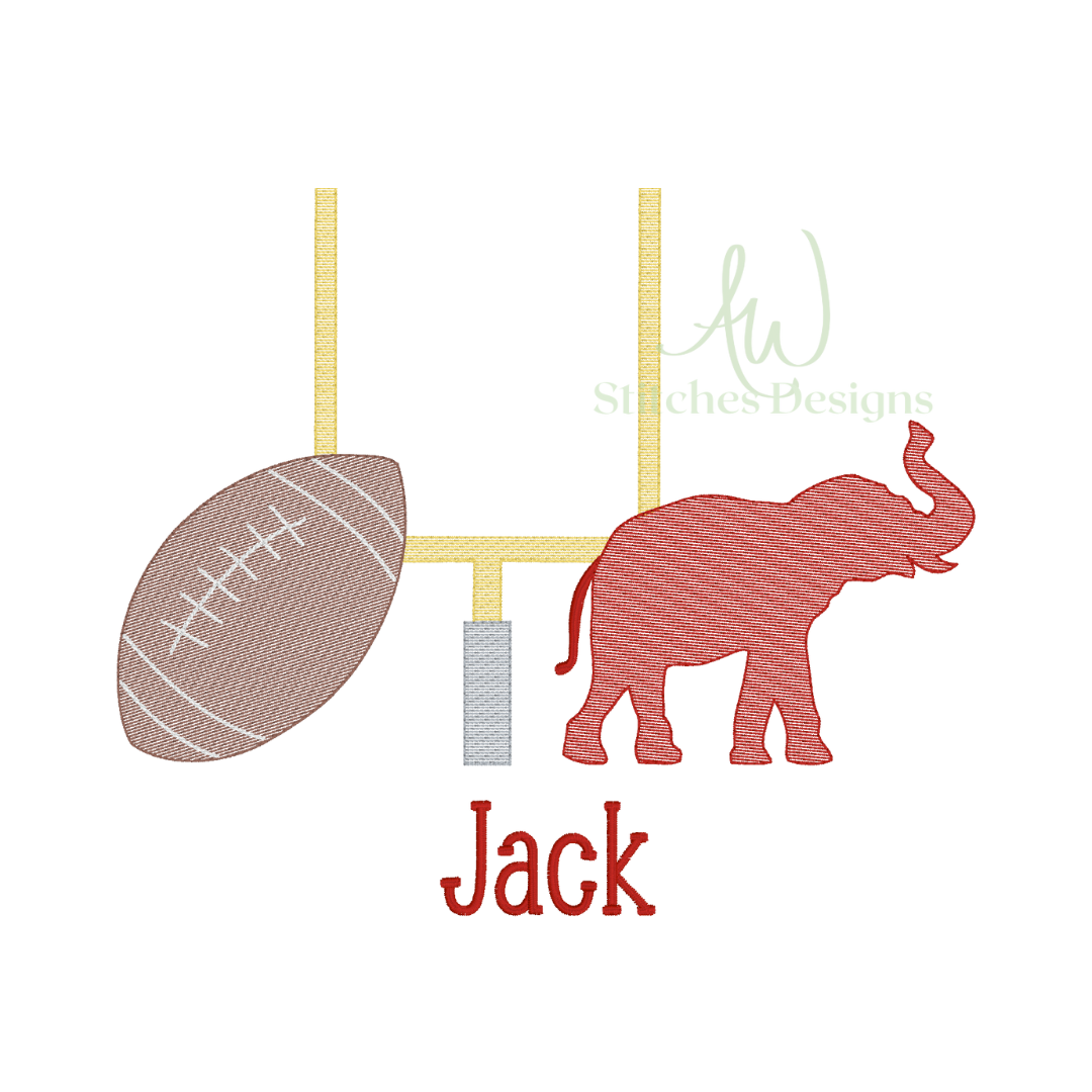 Alabama Football Elephant Sketch Design