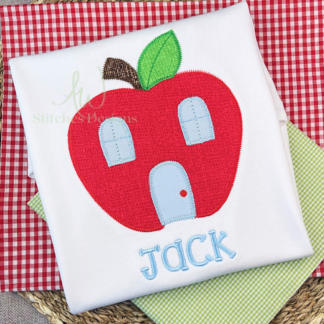 Apple Schoolhouse Zig Zag Applique