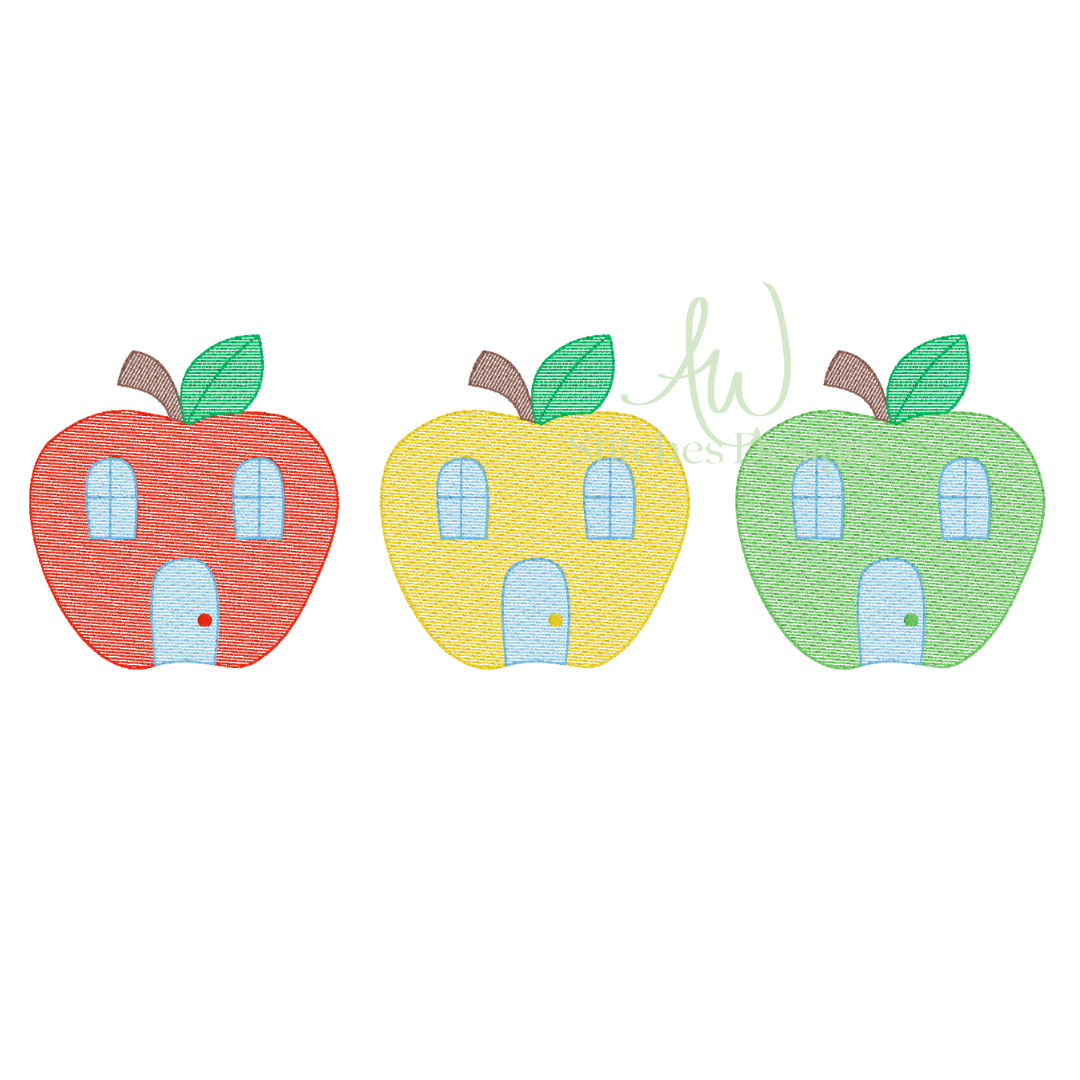 Apple school sketch trio