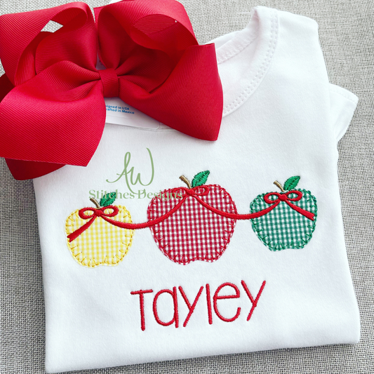 Apple Trio with Ribbon Bow