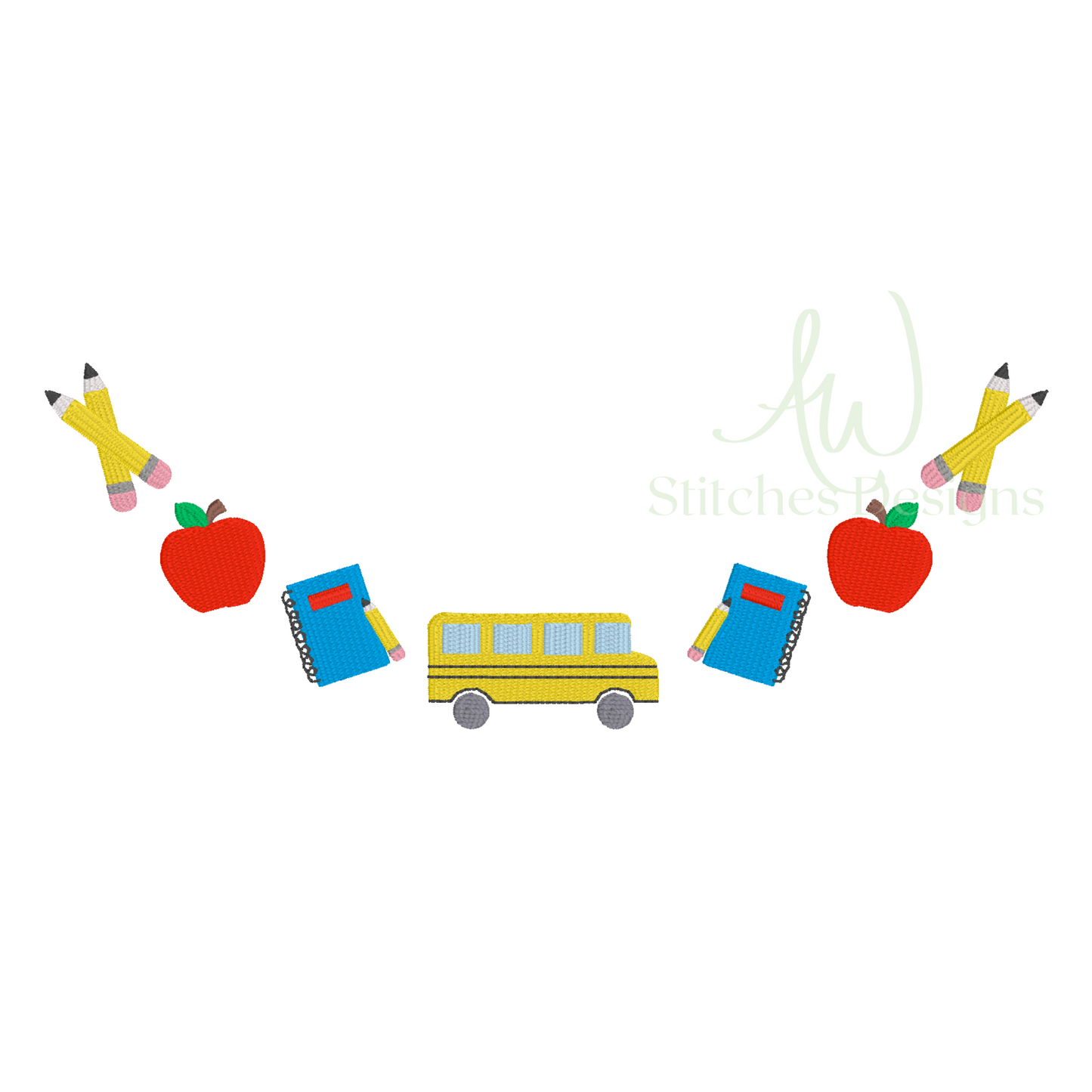School bus name embroidery frame