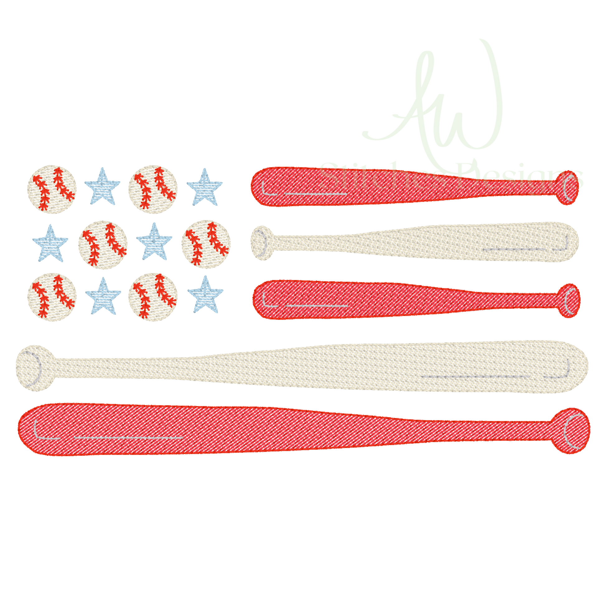 Baseball Flag Design digital rendering of design.