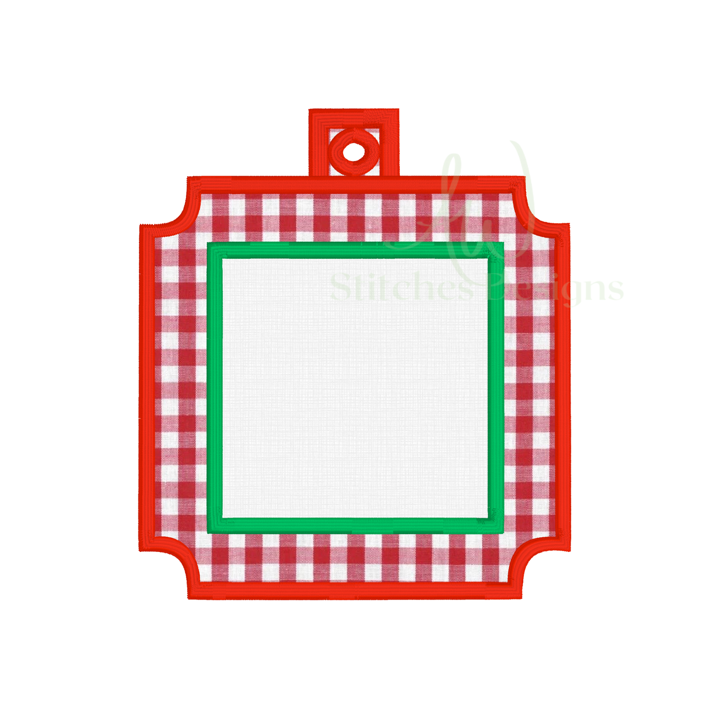 In the Hoop double square Christmas ornament