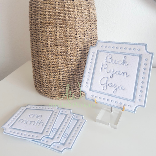 In the Hoop French Knot Milestone Card Machine Embroidery Design