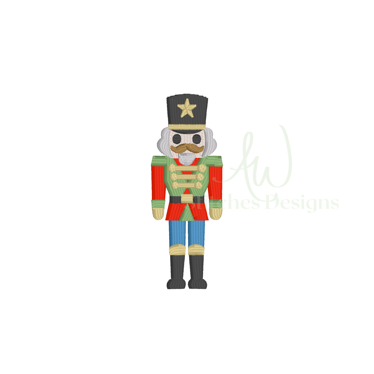 Christmas Nutcracker mini satin stitch machine embroidery design file