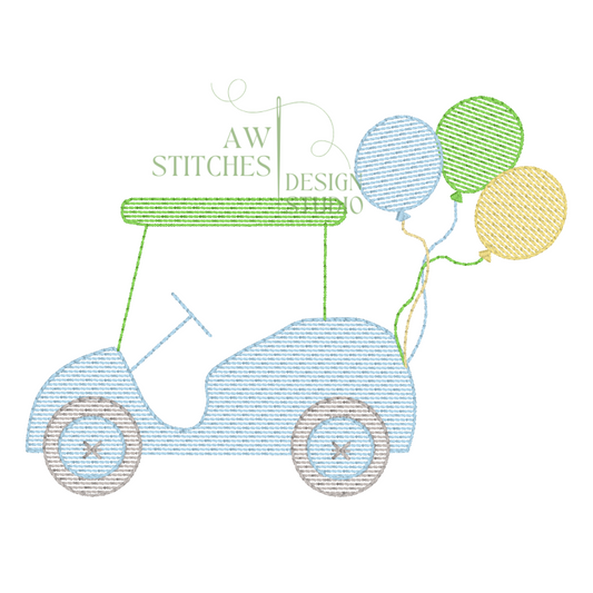 Birthday Golf Cart Sketch