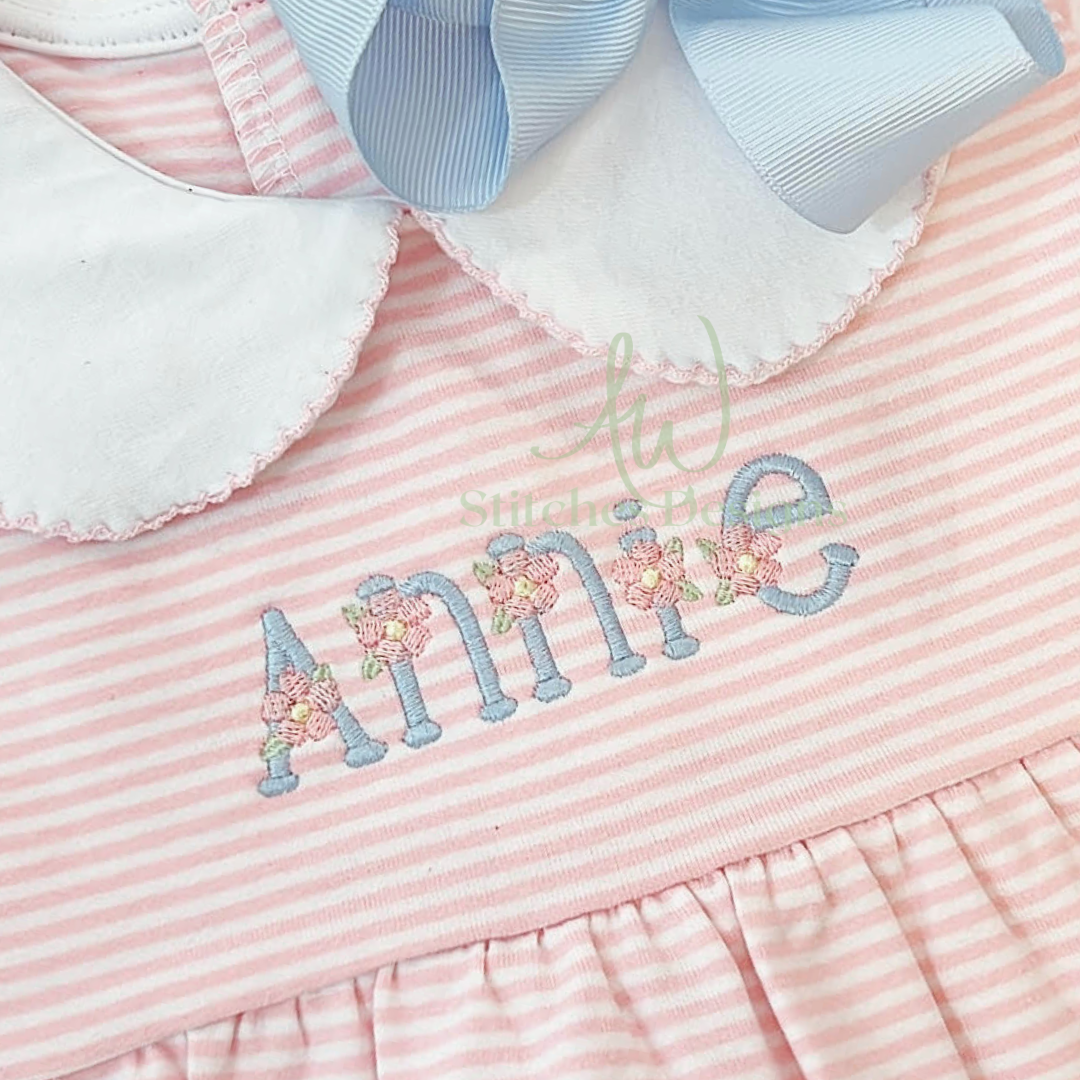 Bitty Designs Bitty bloom font – AW Stitches Designs