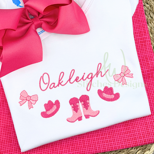 Boots and Bows Monogram Frame machine embroidery design file