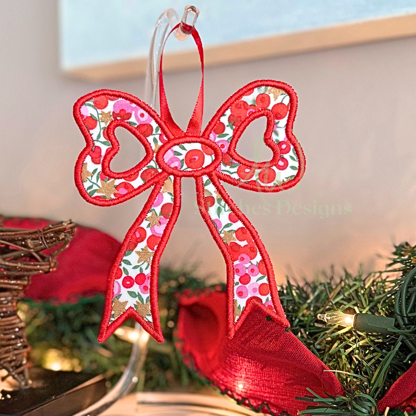 In The Hoop Satin Bow Applique Embroidery Design