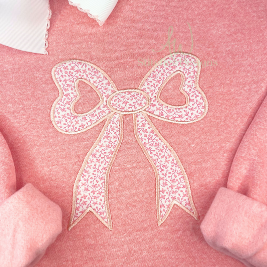 Elegant Classic Bow satin stitch applique embroidery design