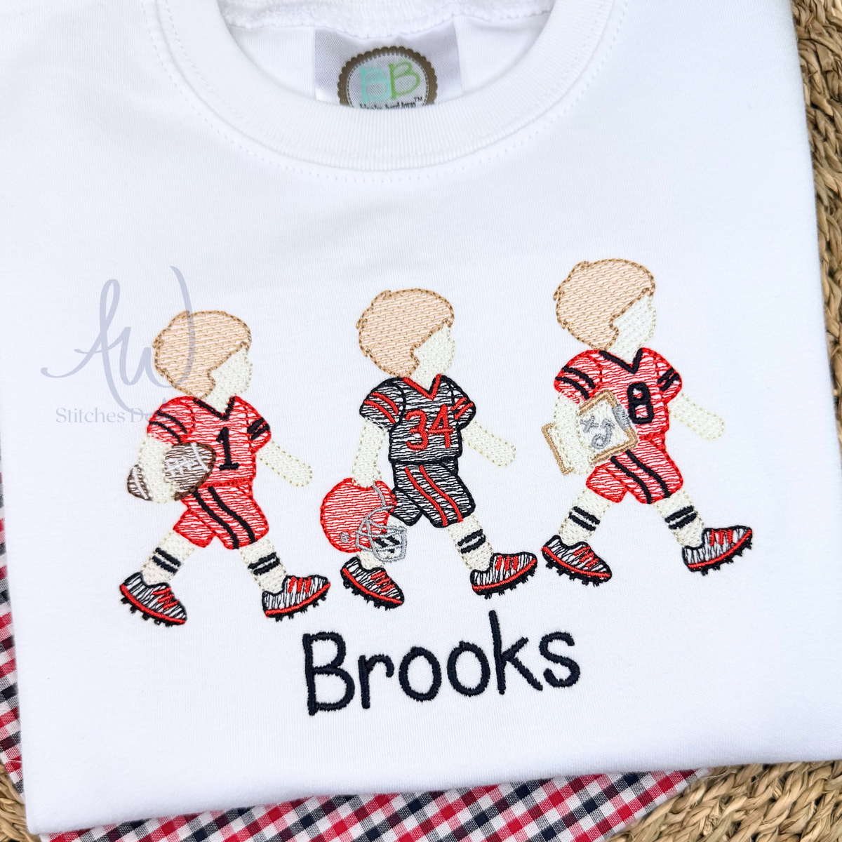 Boys football machine embroidery file digital preview