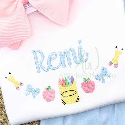 Crayon Box Bow Monogram Frame