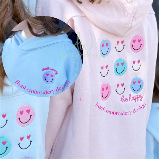 Don’t Worry Be Happy Smiley Face Embroidery Design
