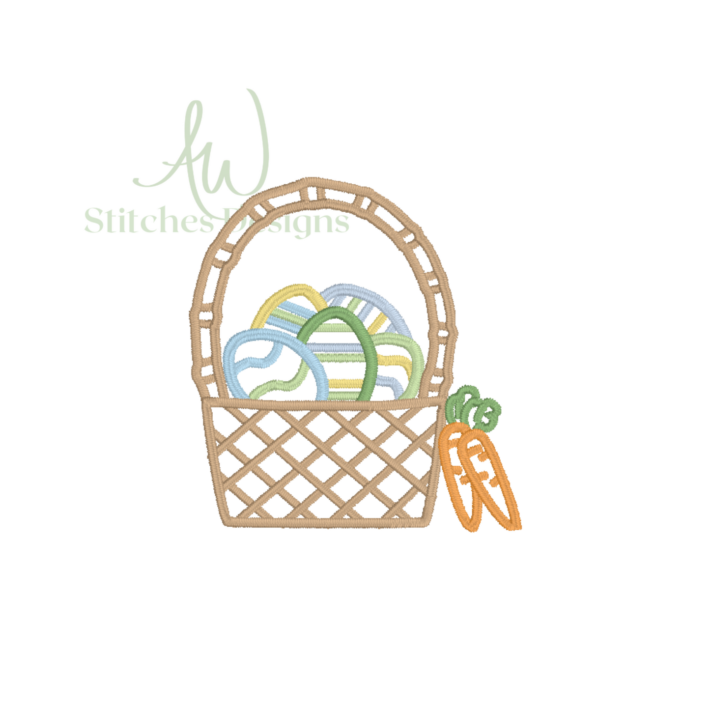 Embroidery Machine with Easter Basket Design File