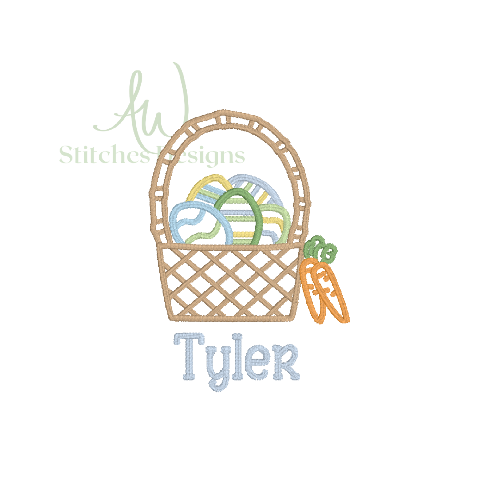 Embroidery Machine with Easter Basket Design File