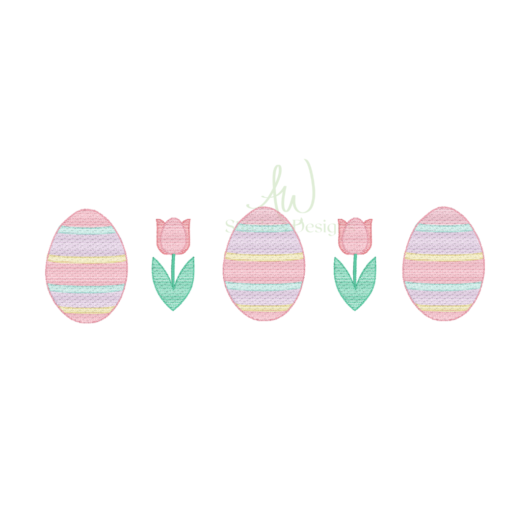 Easter Egg Tulip Sketch Trio