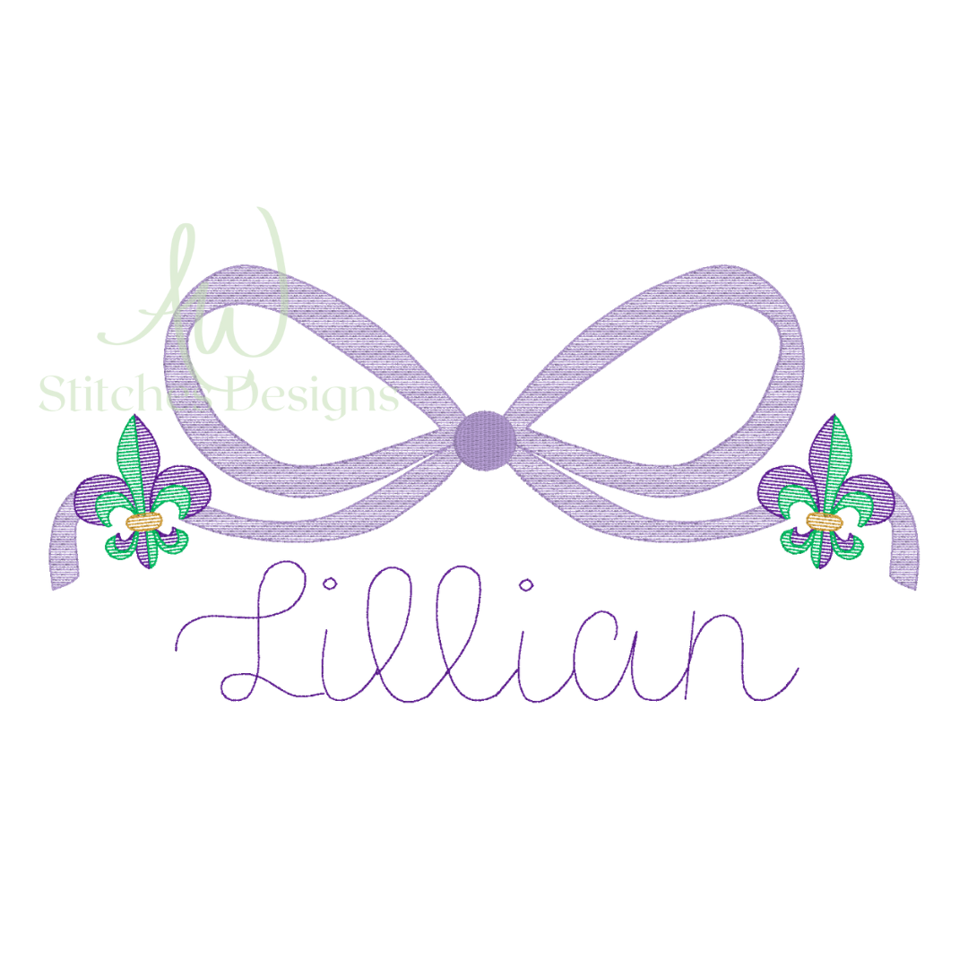 Mardi Gras Sketch Bow