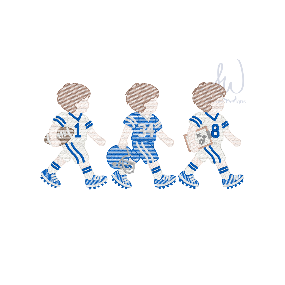 Boys football machine embroidery file digital preview