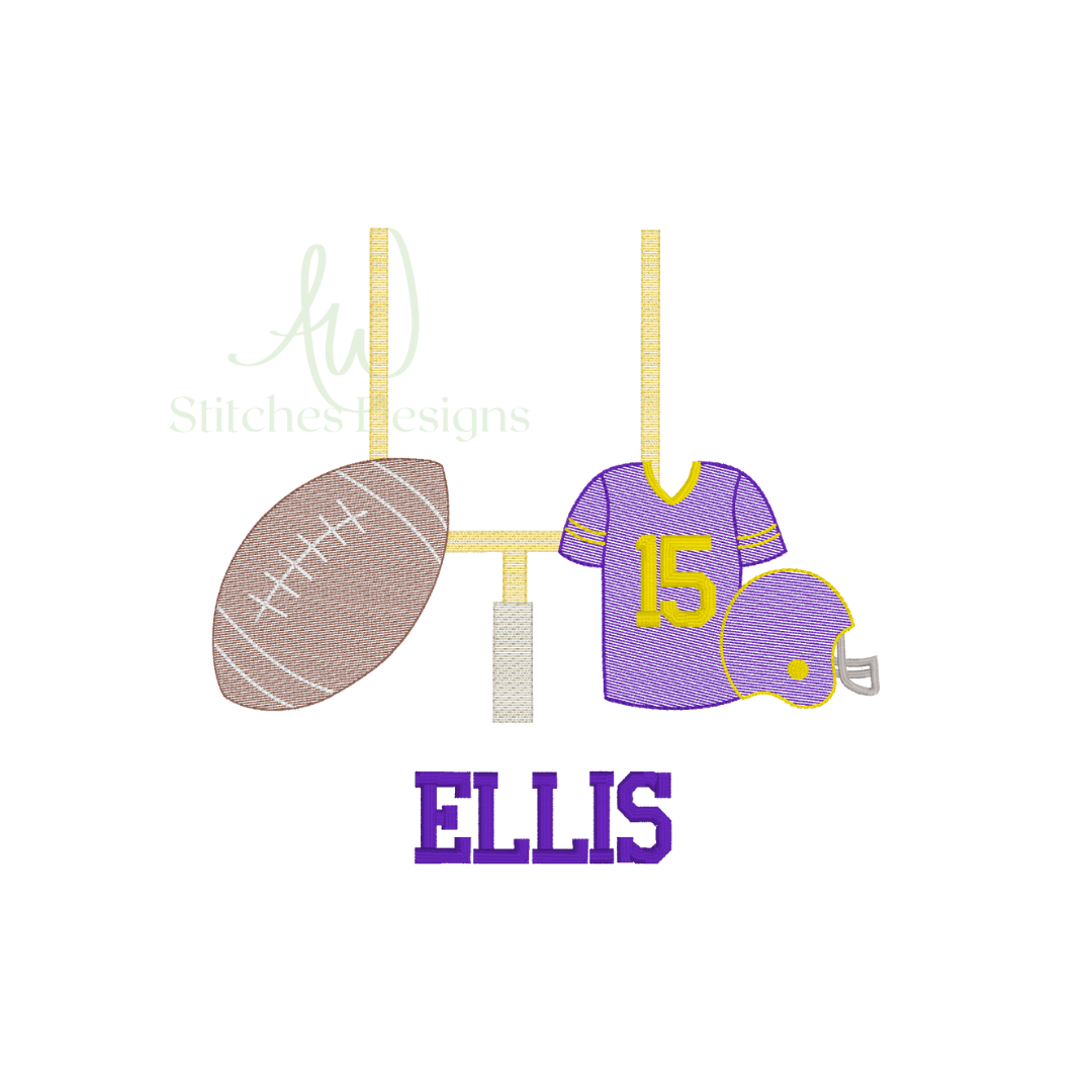 Football Jersey Game Day Trio sketch stitch