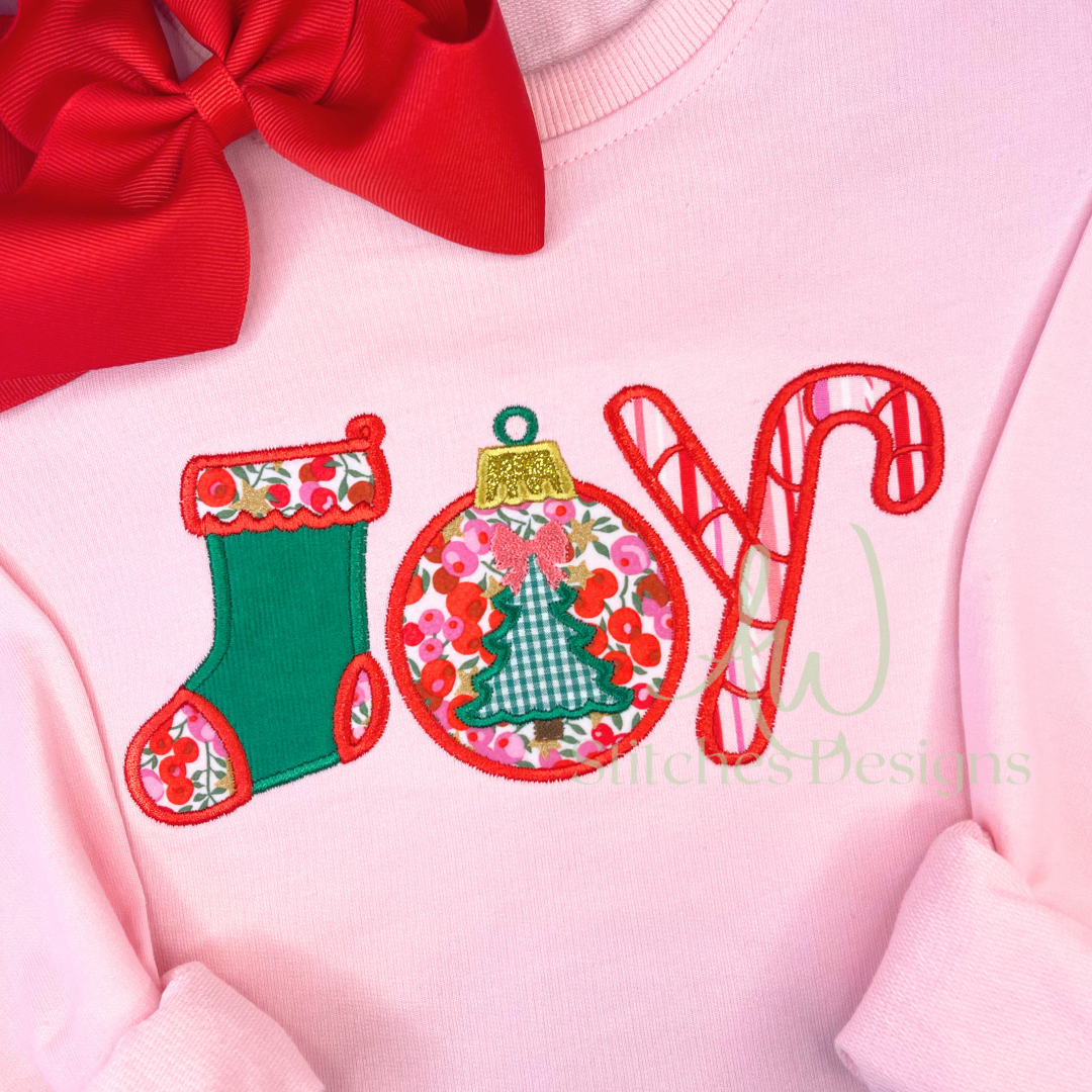 JOY Christmas Satin Stitch Appliqué for Machine Embroidery design file