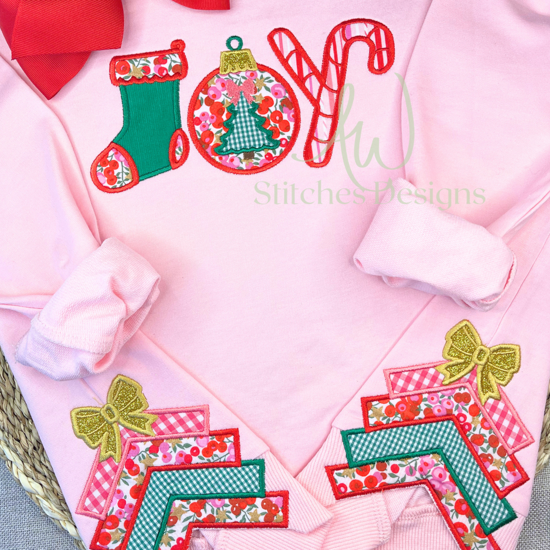 JOY Christmas Satin Stitch Appliqué for Machine Embroidery design file