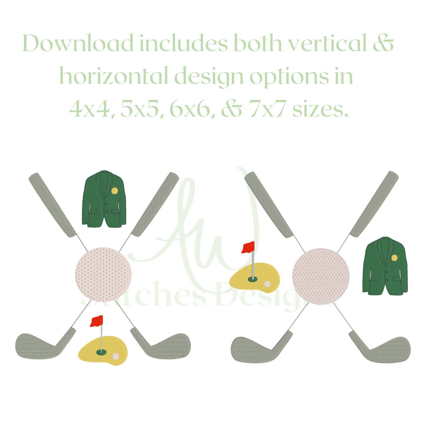 Golf Tournament Green Jacket monogram frame machine embroidery design file