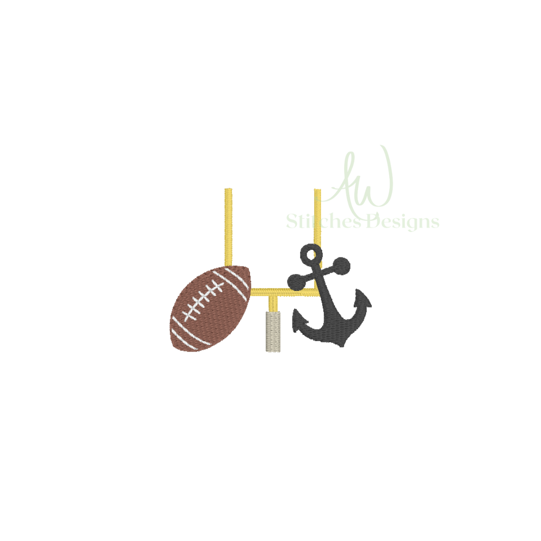 Anchor Football Game Day mini fill stitch machine embroidery design file