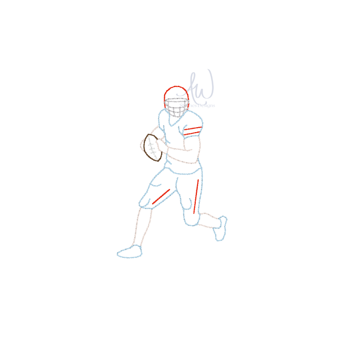 Digital mini football machine embroidery design preview