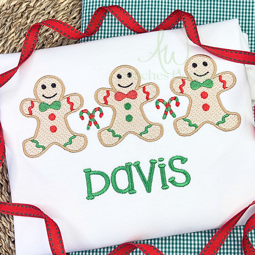 Gingerbread Boy Trio Embroidery Design - Christmas Embroidery Design ...