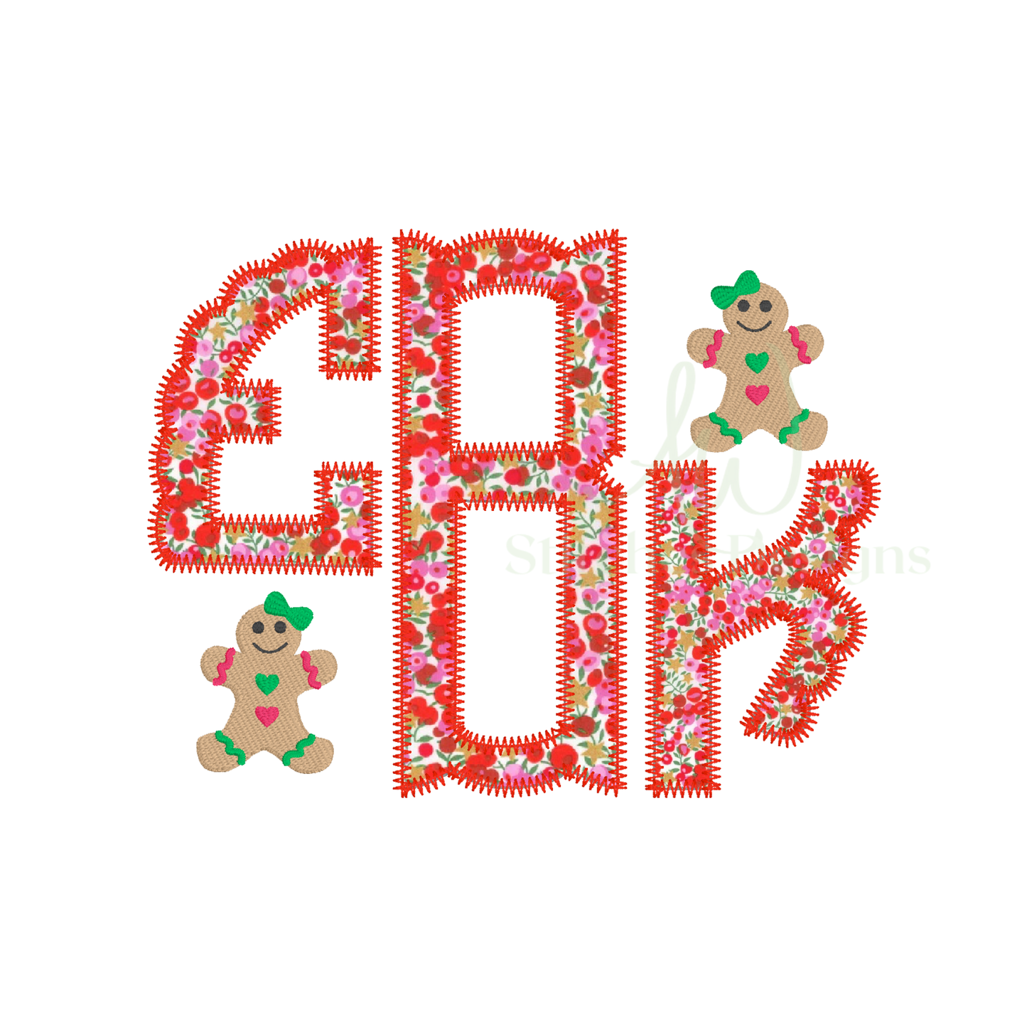 Mini gingerbread girl machine embroidery design