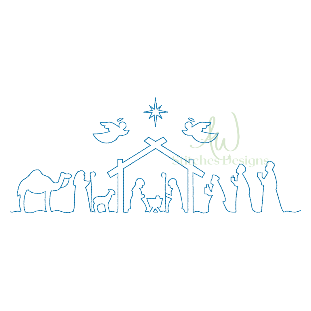 Nativity Line Bean Stitch