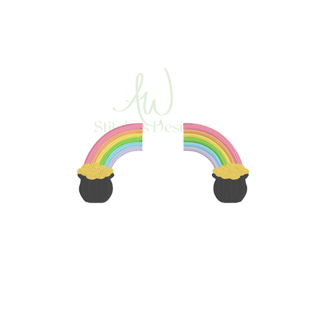 Rainbow Pot of Gold Side Monogram