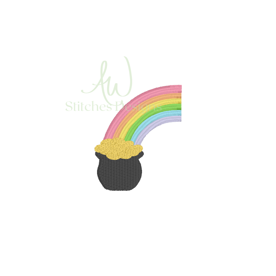 Rainbow Pot of Gold Side Monogram