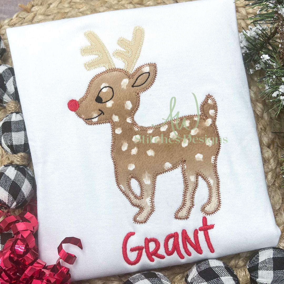 Reindeer Boy Applique Design