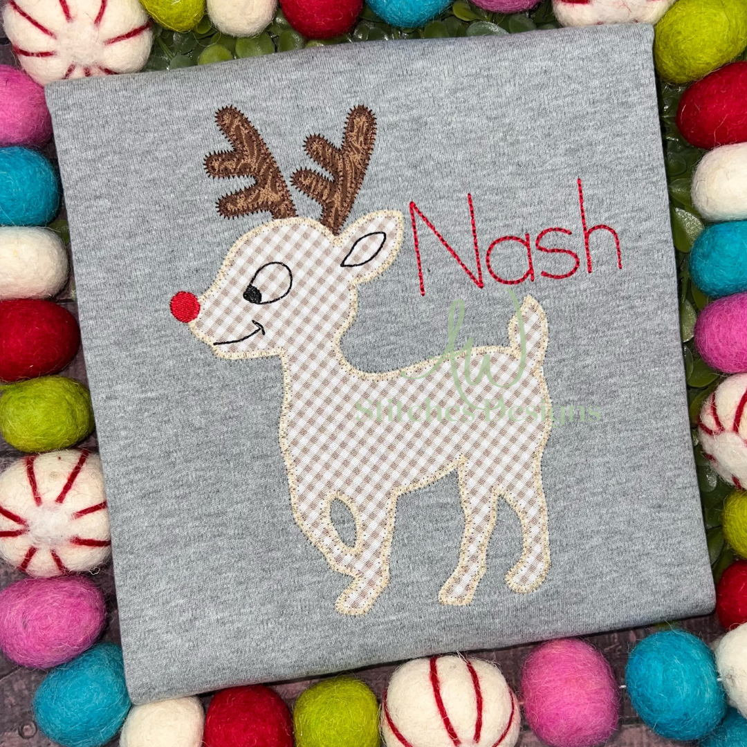 Reindeer Boy Applique Design