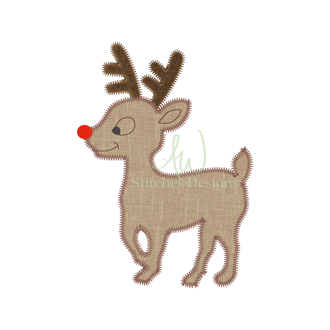 Reindeer Boy Applique Design