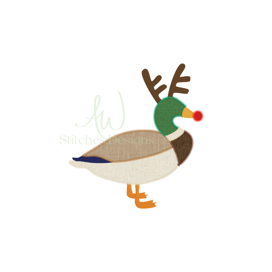 Reindeer Mallard Duck Zig Zag Applique